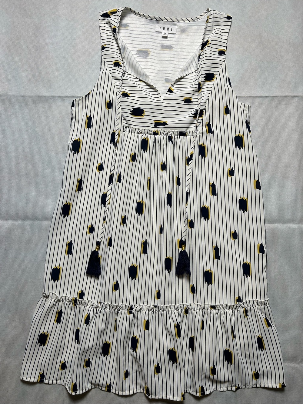 THML sleeveless tassel tie mini dress size XS